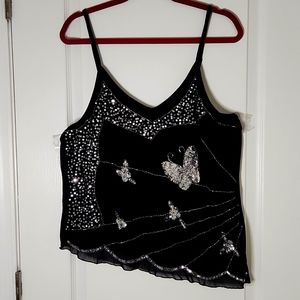 325- Lane Bryant Black Sequin Tank Size 18/20